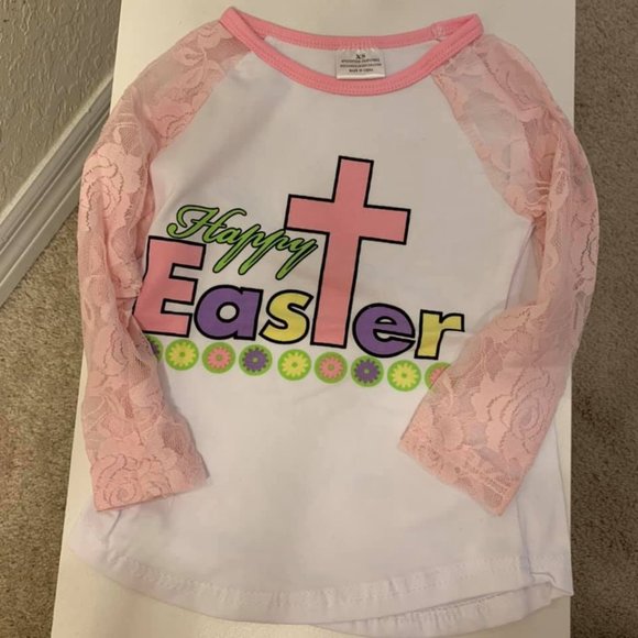 Other - 🔴10/$25 Boutique Girl’s Lace Happy Easter New